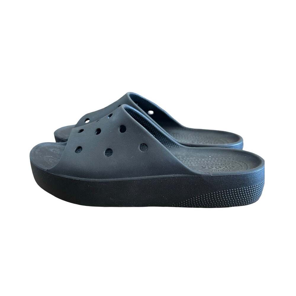 Crocs Classic Platform Slide Black Sandals Flatform Slip On Waterproof Size 8